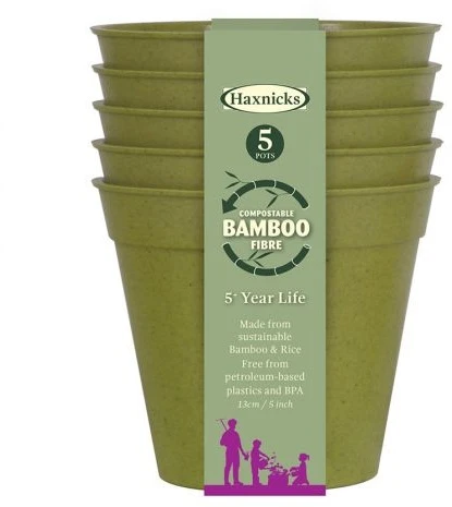 Haxnicks 5' Bamboo Pot - Sage Green x5 Haxnicks 5' Bamboo Pot - Sage Green X5 -Garden Supply Store 43473 7028