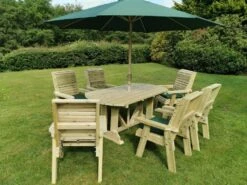 Churnet Valley Ergo 6 Seat Table Set - 6 X Chairs -Garden Supply Store 46799 2532