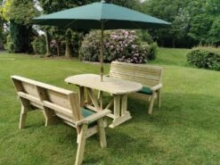Churnet Valley Ergo 6 Seat Table Set - 3 X Benches -Garden Supply Store 46802 2519