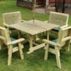 Churnet Valley Ergo 8 Seater Square Set - 4 X Benches -Garden Supply Store 46805 2511