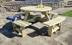 Churnet Valley Westwood Round 8 Seat Picnic Table