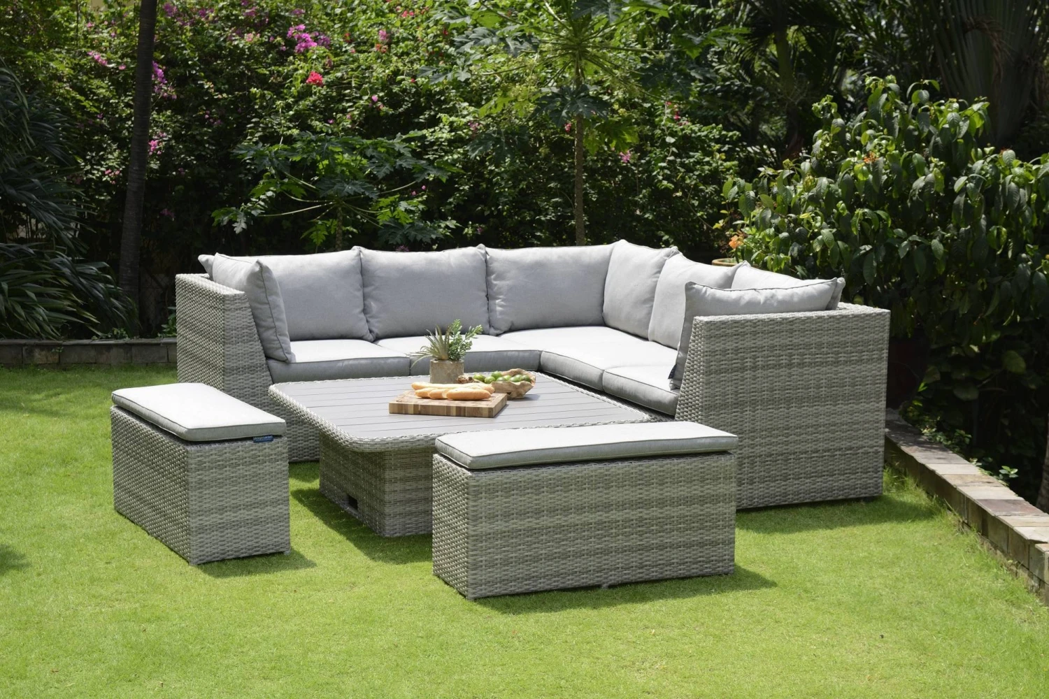 Aruba Casual Corner Dining Bench Set Aruba Casual Corner Dining Bench Set -Garden Supply Store 47005 2196