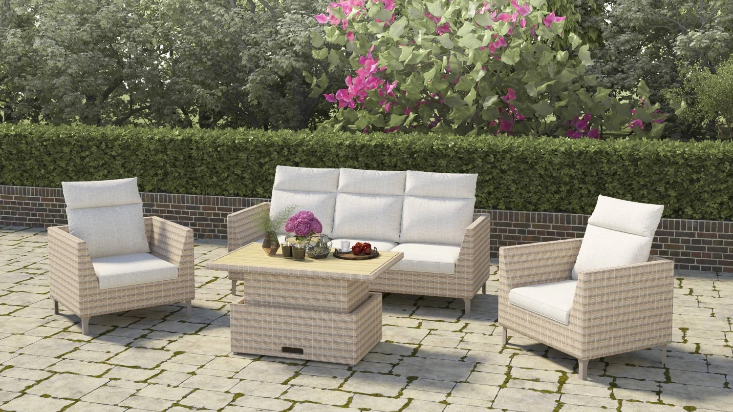 Lifestyle Garden Bermuda Light High Back Lounge Set Lifestyle Garden Bermuda Light High Back Lounge Set -Garden Supply Store 47026 2160