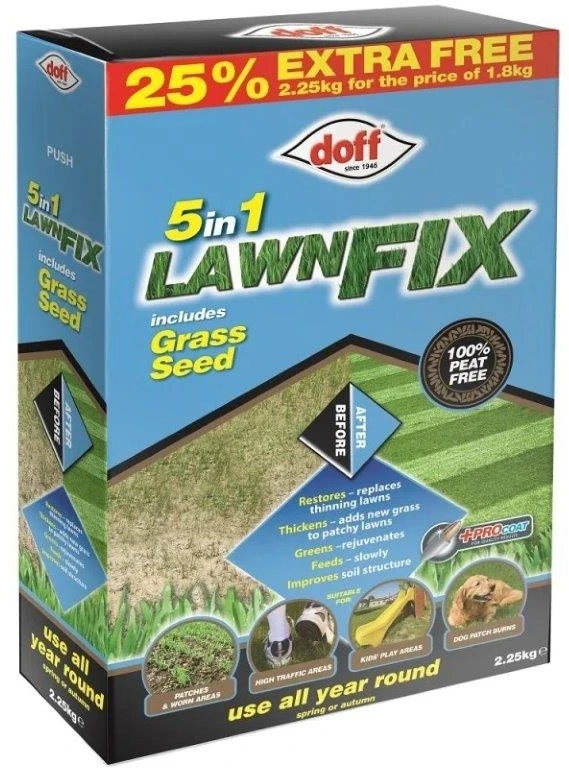 Doff 5 In 1 Lawn Fix + Grass Seed 2.25Kg Doff 5 In 1 Lawn Fix + Grass Seed 2.25Kg -Garden Supply Store 51350 29941