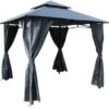 Royalcraft Cambridge Compact Gazebo 2.75m X 2.75m - Grey -Garden Supply Store 51827 28639