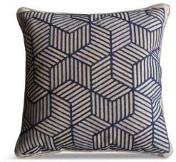 LG Outdoor Blue Striped Cubes 50cm Scatter Cushion
