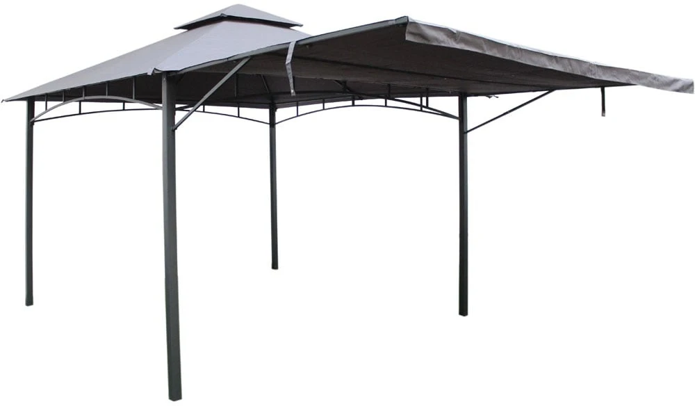 Royalcraft Algarve Gazebo 3.3m x 3.3m with 2.1m Awning - Grey Royalcraft Algarve Gazebo 3.3m X 3.3m With 2.1m Awning - Grey -Garden Supply Store 55661 40153